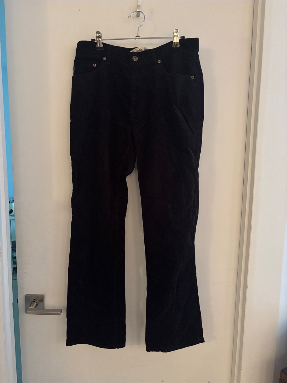 Vintage Y2K Gap Corduroy Bootcut Pants 10 Black Mid Rise 100% Cotton Early 2000s